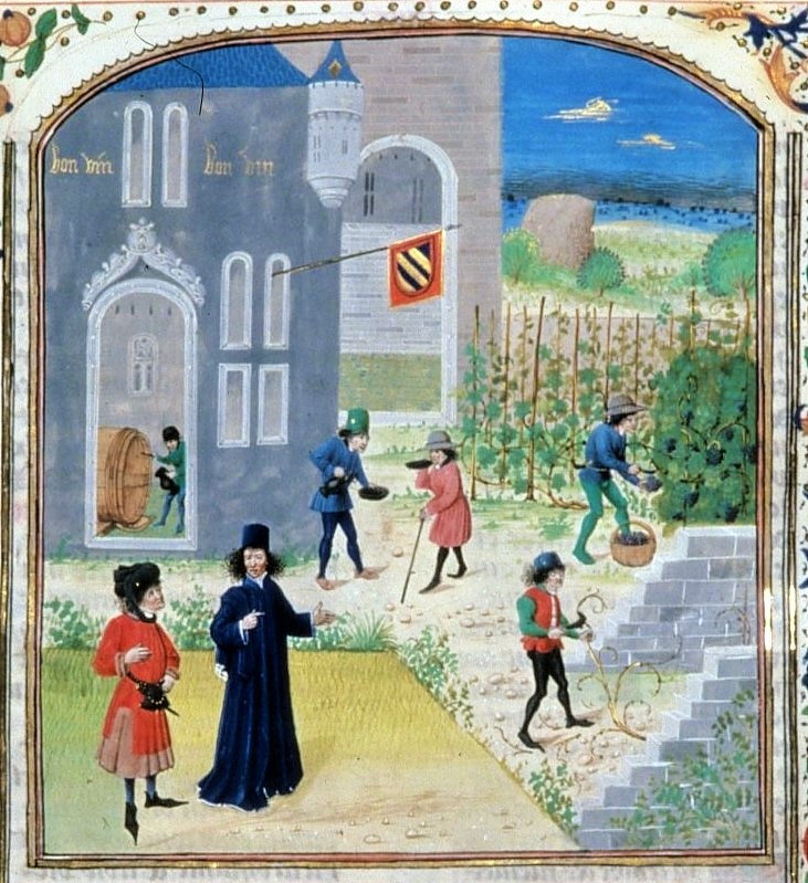 Illustrazione antica dell'opera di de Crescenzi.