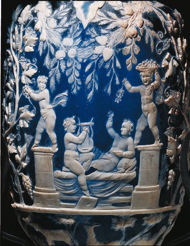 Vaso blu (MANN, I sec. d.C.) Pompei museo archeologico di Napoli